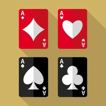 Four aces playing cards Stock Illustration