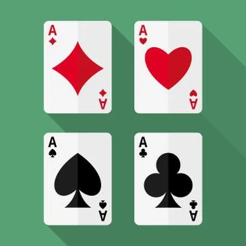 Four aces playing cards Stock Illustration