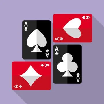 Four aces playing cards Stock Illustration