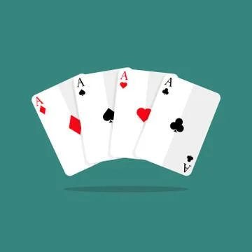 Four aces playing cards Stock Illustration