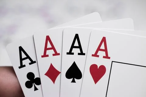 Four Aces playing cards 스톡 사진