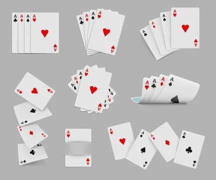 Four aces playing cards set Stock Illustration