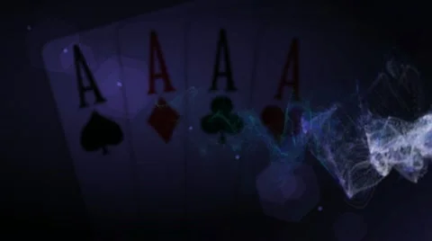 Four Aces Poker Background Blue - HD1080 Stock Footage