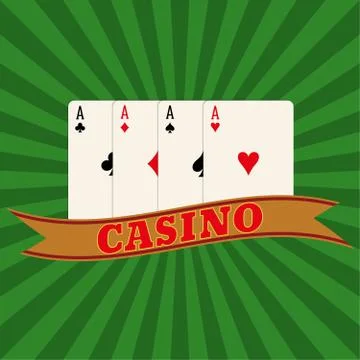 Four aces on a radiant background 스톡 일러스트