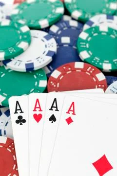 Four aces for win Stock Photos