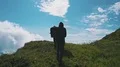 The four active people jumping on a beautiful mountain 4k or 4k+ Resolution