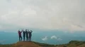 The four active people jumping on the mountain top 4k or 4k+ Resolution