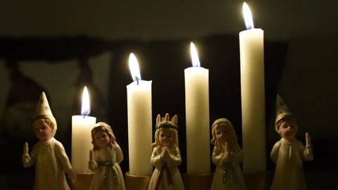 Four Advent candles are burning. Video stock 287710437