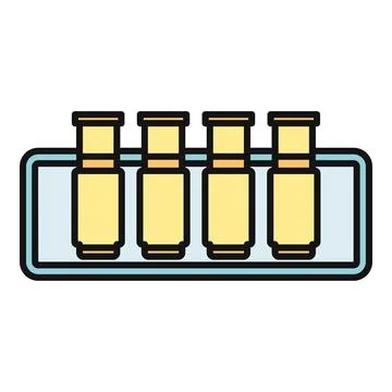 Four ammo cartridges in a clip vector illustration イラスト素材