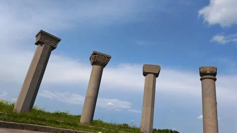Four ancient columns reaching for the sky Stock-Footage 315360460