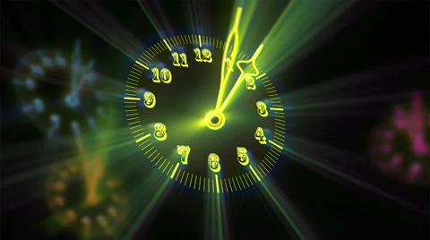 Four Animated Clock Time Lapse Loop Stock Footage 46596340