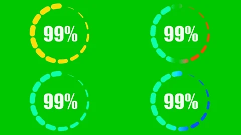 Four animated progress circles filling toward one hundred percent. Stock Footage 334701169