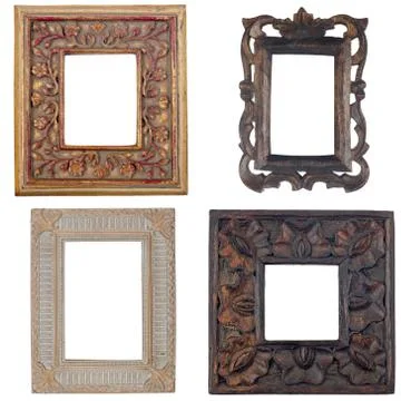 Four antique picture frames 스톡 사진