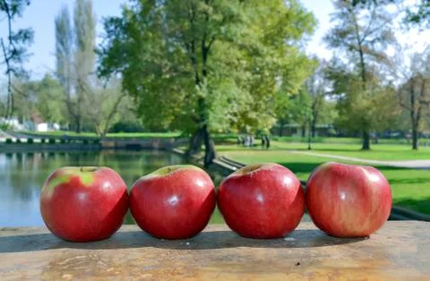 Four apples Foto stock