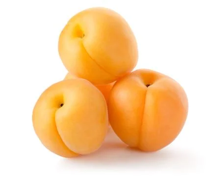 Four apricots Stock Photos