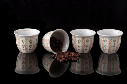 Four arabic cups Stock Photos