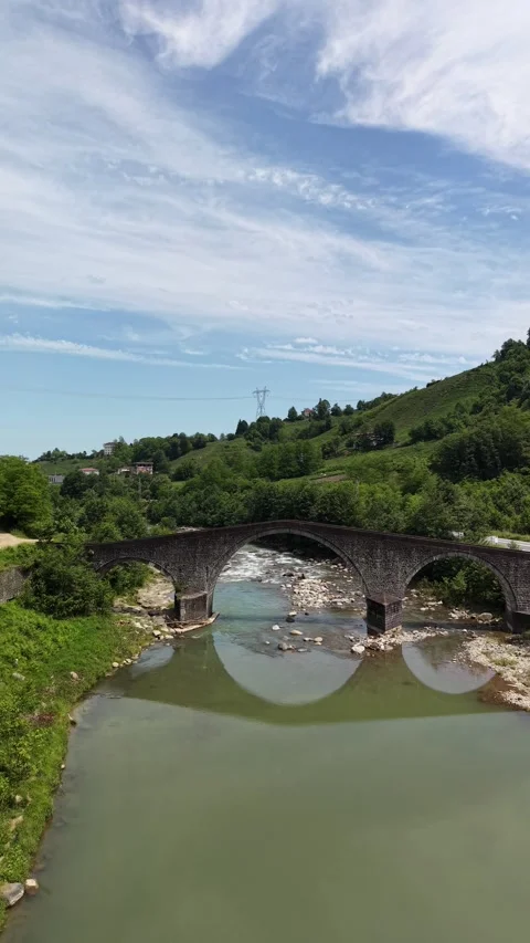 Four-Arched Stone Bridge Stock Footage 340527583