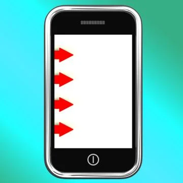 Four arrow tabs on mobile shows list or notes Stock Illustration