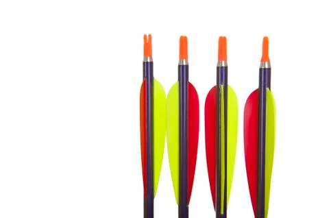 Four arrow tips in closeup Stock Photos