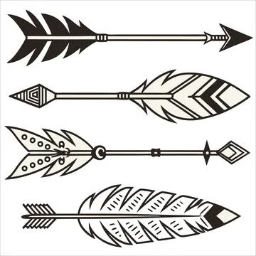 Four arrow types evolution vector illustration Stock Illustration