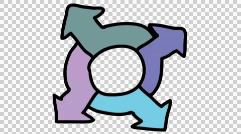 Four Arrows in a Circle pointing all directions animation transparent background Stock Footage 44326402