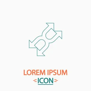 Four arrows computer symbol Stock Illustration