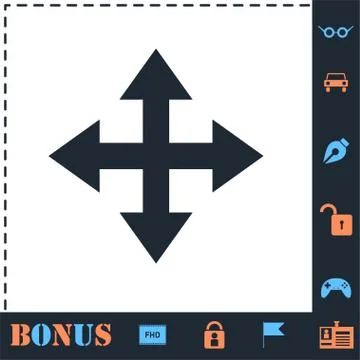 Four arrows icon flat Stock Illustration