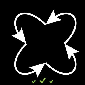 Four arrows in loop in and from center  icon . Illustrazione stock