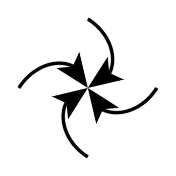 Four arrows in loop in  center icon . Stock Illustration