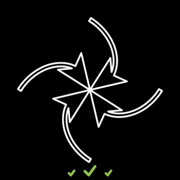 Four arrows in loop in  center it is white icon . Stock Illustration