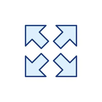 Four Arrows Maximize Size vector concept colored icon or sign Stock Illustration
