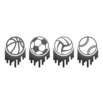 Four balls brush set Stock Illustration