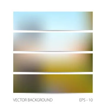 Four banners with blurred background Stock Illustration