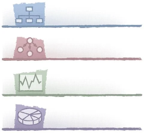 Four banners with graphs Illustrazione stock
