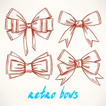 Four beautiful bows Stock Illustration