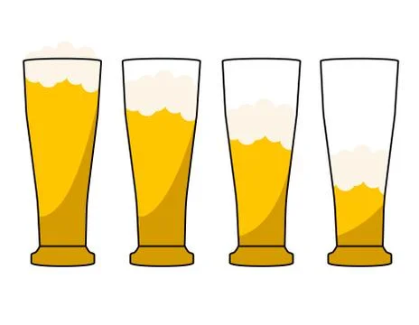 Four beer mugs vector illustration Stock Illustration