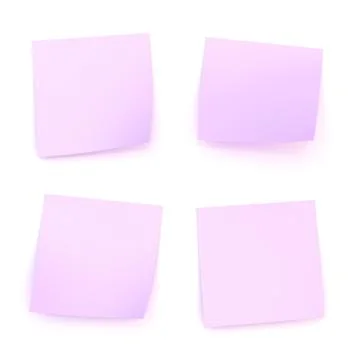 Four bent sticker paper notes Stock Illustration