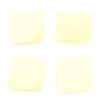 Four bent sticker paper notes Stock Illustration