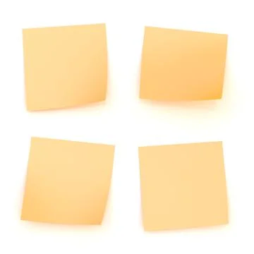 Four bent sticker paper notes イラスト素材