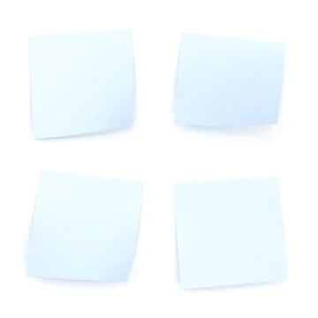 Four bent sticker paper notes Stock Photos
