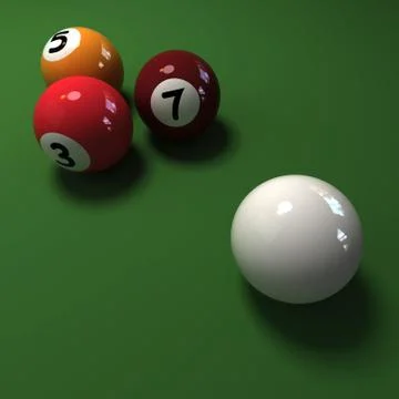 Four billiard balls Stock Illustration