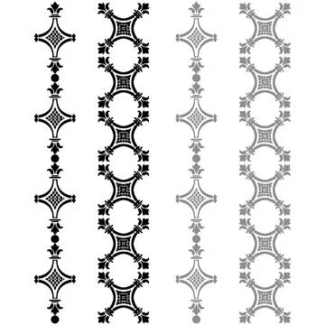 Four black and white border designs in a modern and minimalist style Stock Illustration