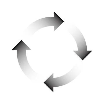 Four black arrows in circle Stock Illustration