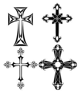Four black cross Stock Illustration