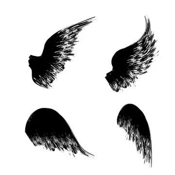 Four black wings Stock Illustration