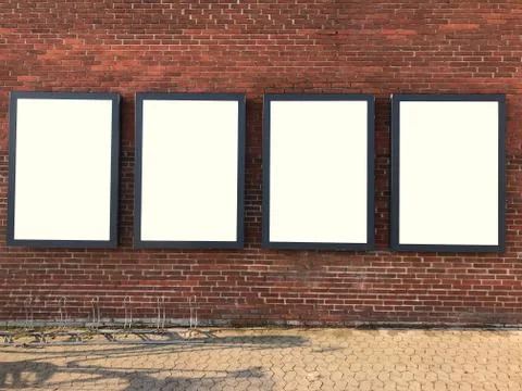 Four blank billboards Stock Photos