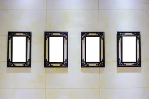Four Blank Frames Advertisement Stock Photos