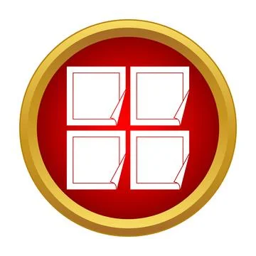 Four blank sticker notes symbol with curled corners Stock Illustration