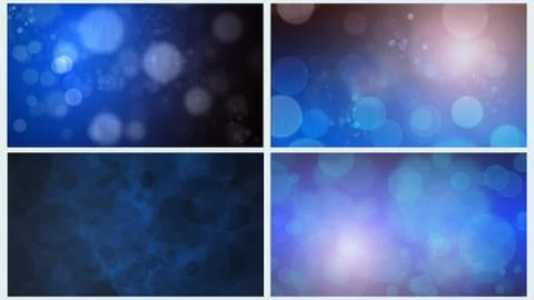 Four Blue Bokeh Backgrounds Stock Illustration
