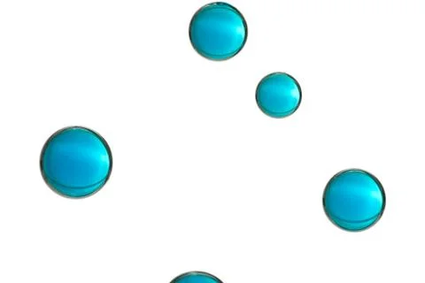 Four blue bubbles over white Stock Photos